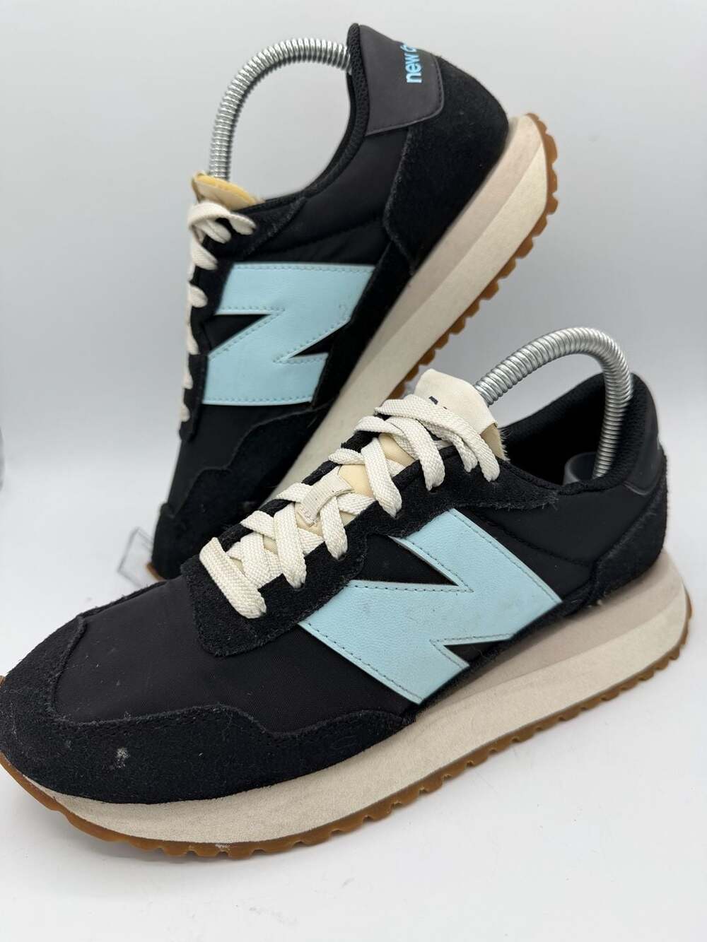New Balance 237 Women's Black and Light Blue Suede Sneakers WS237GD